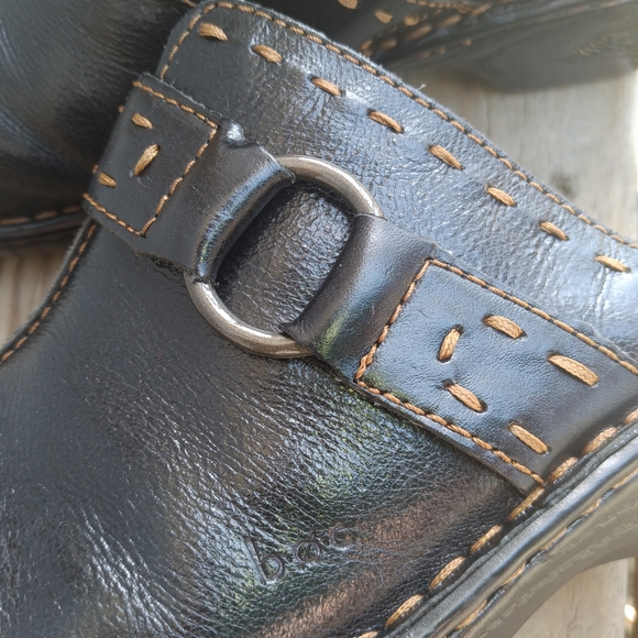 B.O.C. Born Concept Comfort Slip On Black Leather Clogs Mules Women's Size 11 - Picture 12 of 14